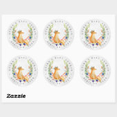 Woodland Fox | Bosbouw Baby shower Favor Ronde Sticker (Vel)
