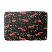 Woodland Fox Botanical Pattern Bath Mat (Voorkant)