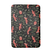 Woodland Fox Botanical Pattern Bath Mat (Voorkant Verticaal)