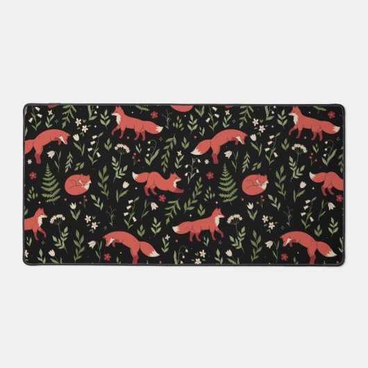 Woodland Fox Botanical Pattern Bureaumat (Voorkant)