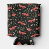 Woodland Fox Botanical Pattern Custom Name Blikjeskoeler (Voorkant)