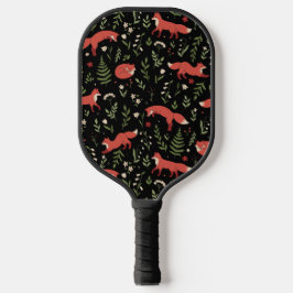 Woodland Fox Botanical Pattern Custom Name Pickleball Paddle