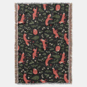 Woodland Fox Botanical Pattern Deken (Voorkant Verticaal)