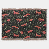 Woodland Fox Botanical Pattern Deken (Voorkant)