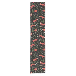 Woodland Fox Botanical Pattern Korte Tafelloper