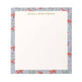 Woodland Fox Botanical Pattern Personalized Name Notitieblok (Voorkant)