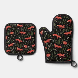 Woodland Fox Botanisch Ovenwant & Pannenlap Set