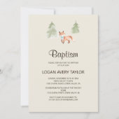 Woodland Fox Boy Baby shower Baptisme Uitnodiging (Voorkant)