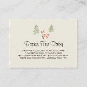 Woodland Fox Boy Baby shower Boekaanvraag Informatiekaartje
