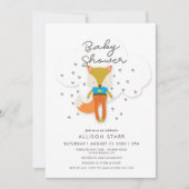 Woodland Fox Boy Baby shower Invitation Kaart (Voorkant)