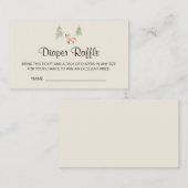 Woodland Fox Boy Baby shower Luier Raffle Informatiekaartje (Voorkant / Achterkant)