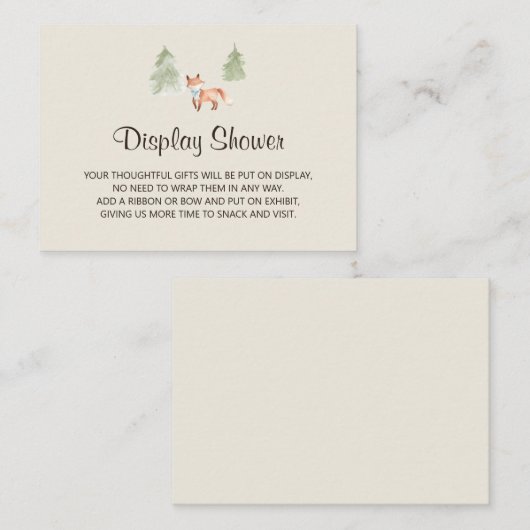 Woodland Fox Boy Display douchewand Kaart (Voorkant / Achterkant)