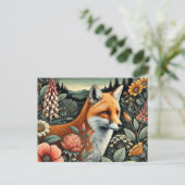 Woodland Fox Briefkaart | Schattigee Forest Animal (Staand voorkant)
