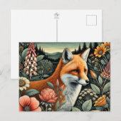 Woodland Fox Briefkaart | Schattigee Forest Animal (Voorkant / Achterkant)