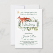 Woodland Fox Christening Invites Baptism (Voorkant)
