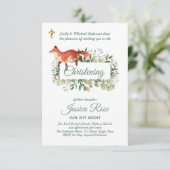 Woodland Fox Christening Invites Baptism (Staand voorkant)