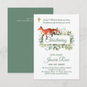 Woodland Fox Christening Invites Baptism (Voorkant / Achterkant)