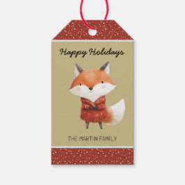 Woodland Fox Christmas Gift Label Cadeaulabel