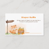 Woodland Fox Citrus Boerderij Luier Raffle Baby sh Informatiekaartje (Voorkant)
