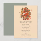 Woodland Fox Cub Baby shower Dank u Gedicht Bedankkaart (Voorkant / Achterkant)