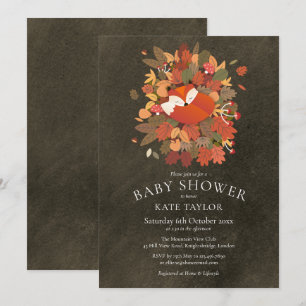 Woodland Fox Cub Baby shower schoolbord Kaart