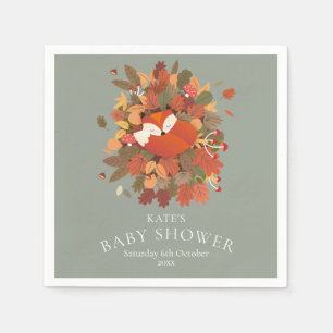 Woodland Fox Cub Baby shower / Strooien Servet
