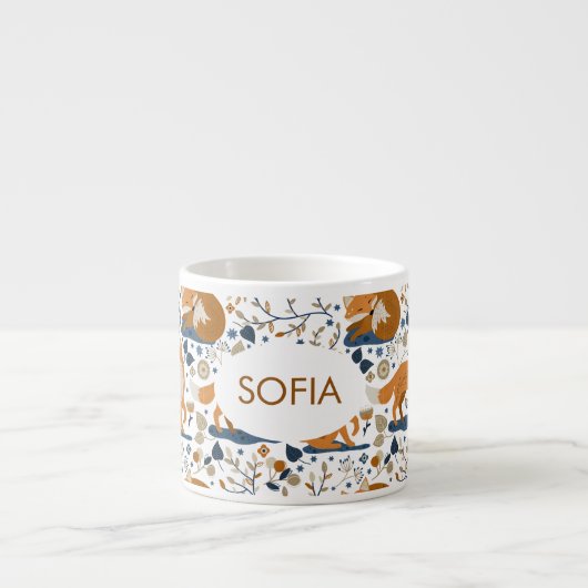 Woodland Fox Custom Espresso Cup Kop (Voorkant)