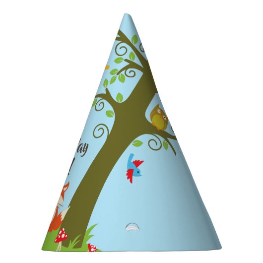 Woodland Fox Cute Kids Birthday Party Feesthoedjes (Rechts)