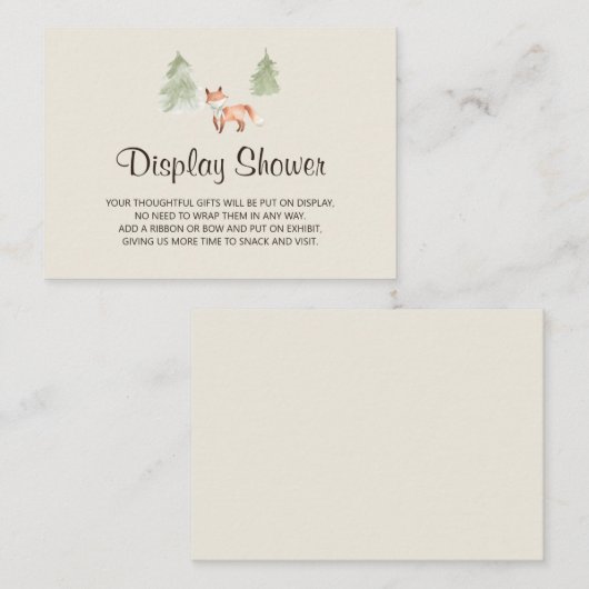 Woodland Fox Display douchewand Kaart (Voorkant / Achterkant)