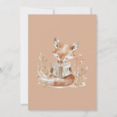 Woodland Fox Een boek lezen 1e verjaardagsfeestje Kaart (Achterkant)