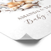 Woodland Fox Elegant Winter Baby shower Welkom Poster (Hoek)