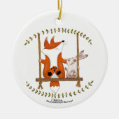 Woodland Fox en Bunny Swing Keramisch Ornament (Voorkant)