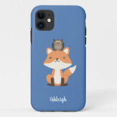 Woodland Fox en Owl Blue Custom Case-Mate iPhone Case (Achterkant)