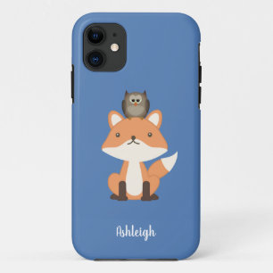 Woodland Fox en Owl Blue Custom Case-Mate iPhone Case