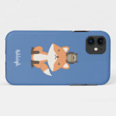 Woodland Fox en Owl Blue Custom Case-Mate iPhone Case (Achterkant (horizontaal))