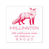 Woodland Fox Familienaam Retouradres Zelfinktende Stempel (Design)