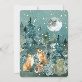 Woodland Fox Family Pet Names Custom Kerstmis Feestdagenkaart