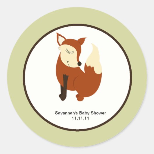 Woodland Fox Favor Stickers 3 inch (Voorkant)