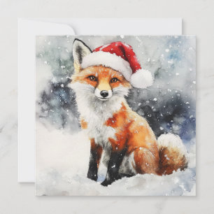 Woodland Fox Flat Vakantiekaart Feestdagenkaart