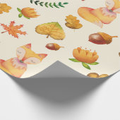 Woodland Fox Foliage Waterverf Cadeaupapier (Hoek)