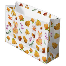 Woodland Fox Foliage Waterverf Groot Cadeauzakje