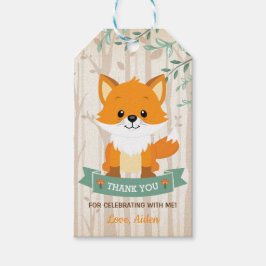 Woodland Fox Forest 1st Birthday Party Baby shower Cadeaulabel