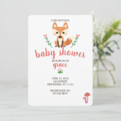 Woodland Fox & Forest Animal Baby shower Invite Kaart (Staand voorkant)