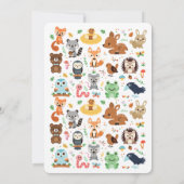 Woodland Fox & Forest Animal Baby shower Invite Kaart (Achterkant)