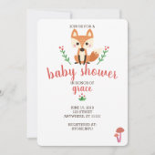 Woodland Fox & Forest Animal Baby shower Invite Kaart (Voorkant)