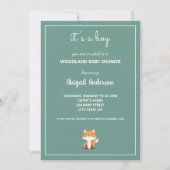 Woodland Fox Forest Baby shower Invitation Kaart (Voorkant)