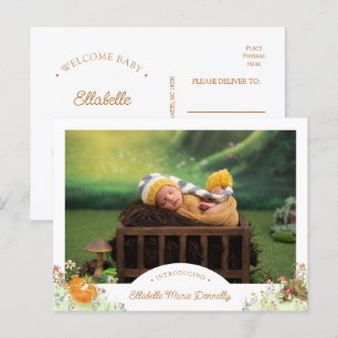 Woodland Fox Foto Geboorte Aankondiging Briefkaart