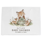 Woodland Fox Girl Baby Shower  Groot Cadeauzakje (Voorkant)