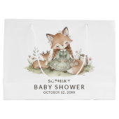 Woodland Fox Girl Baby Shower  Groot Cadeauzakje (Achterkant)