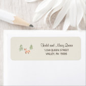 Woodland Fox Girl Baby shower Return Address Etiket (Insitu)